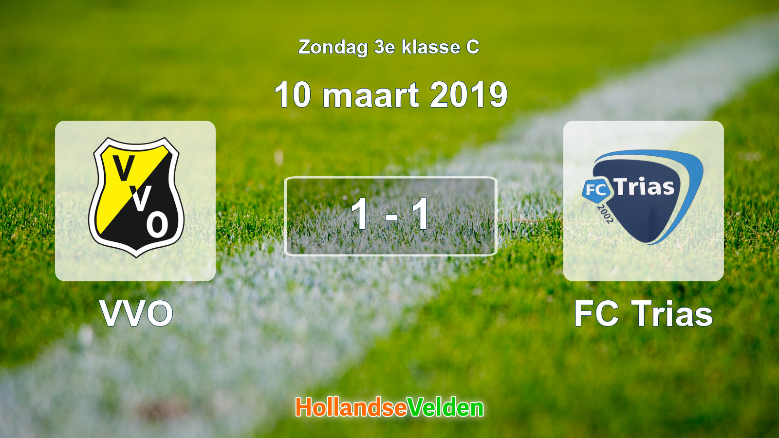 Gespeelde wedstrijd: VVO - FC Trias 1 - 1 (10 maart 2019)