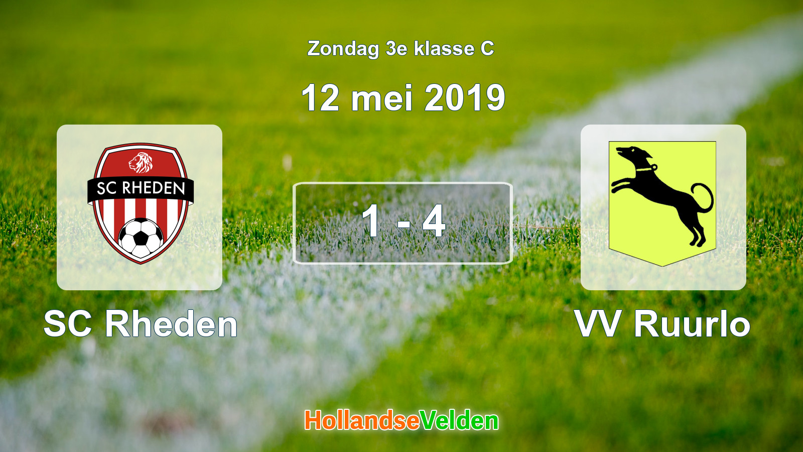 Gespeelde wedstrijd: SC Rheden - VV Ruurlo 1 - 4 (12 mei 2019)