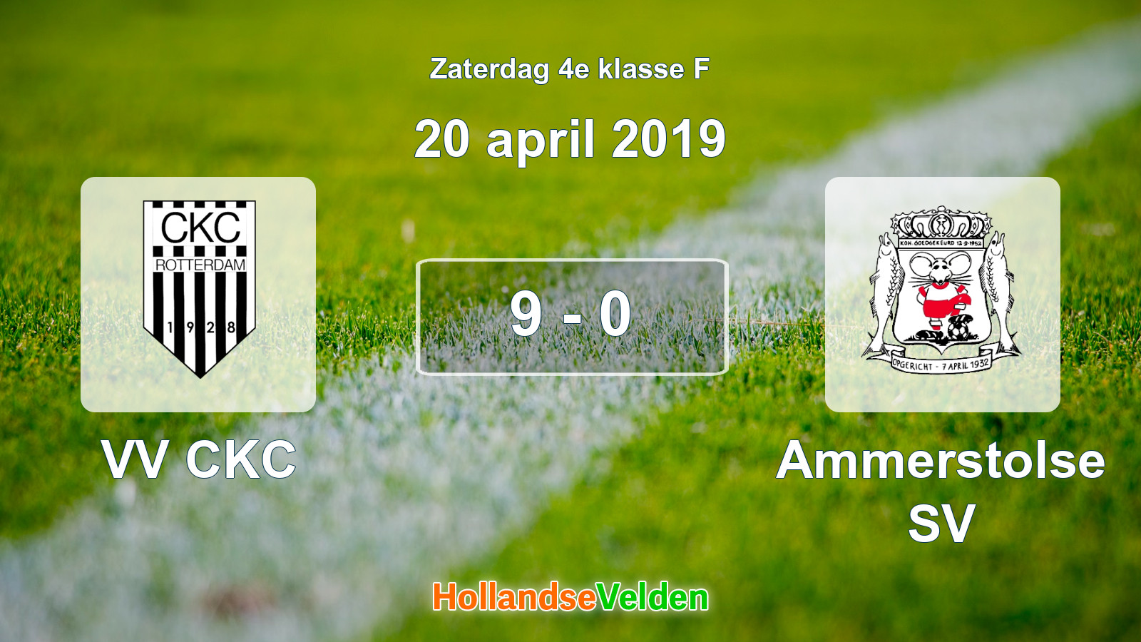 Gespeelde wedstrijd: VV CKC - Ammerstolse SV 9 - 0 (20 april 2019)