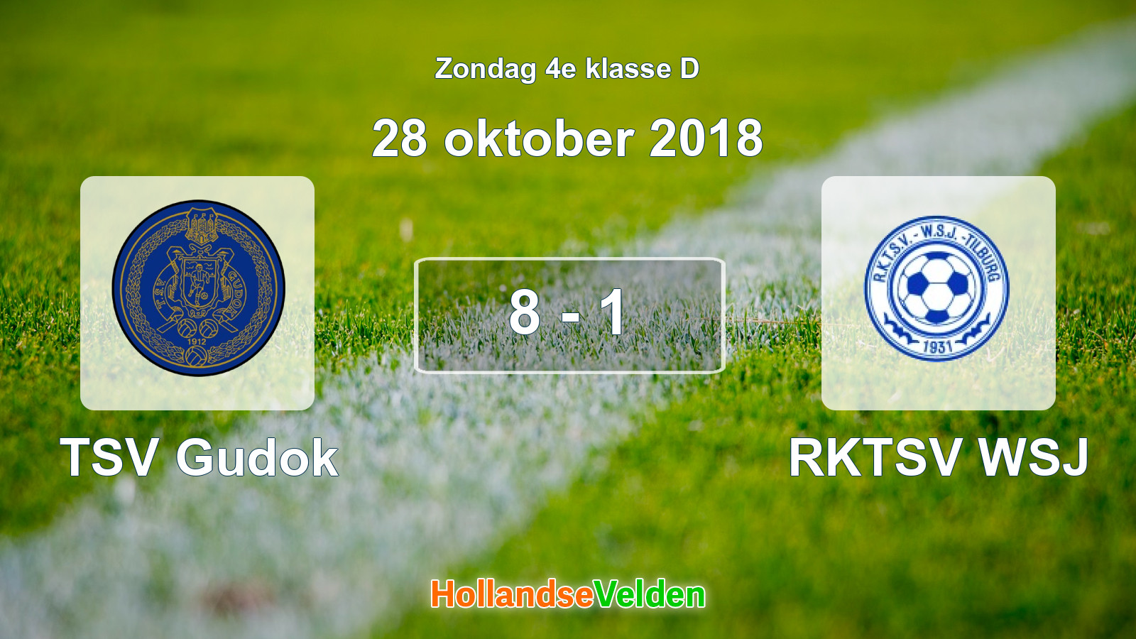 Gespeelde wedstrijd: TSV Gudok - RKTSV WSJ 8 - 1 (28 oktober 2018)