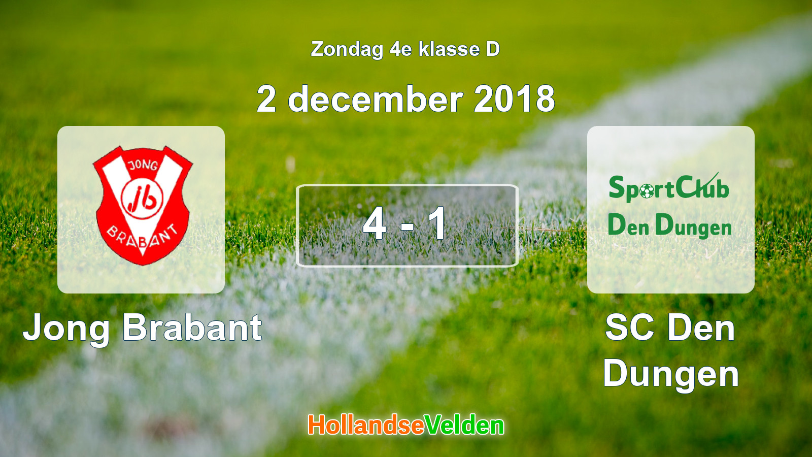 Gespeelde wedstrijd: Jong Brabant - SC Den Dungen 4 - 1 (2 december 2018)