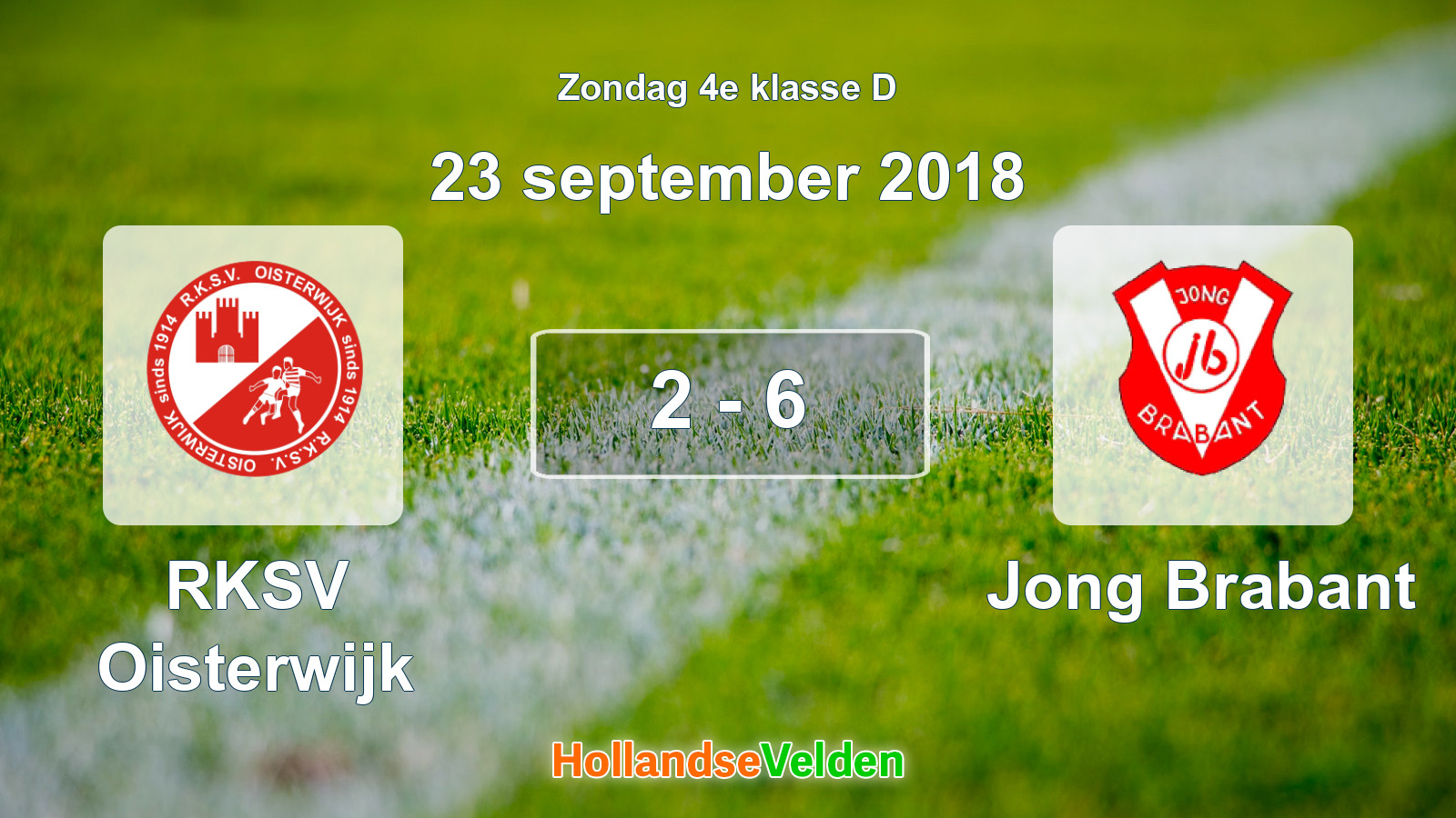 Gespeelde wedstrijd: RKSV Oisterwijk - Jong Brabant 2 - 6 (23 september 2018)