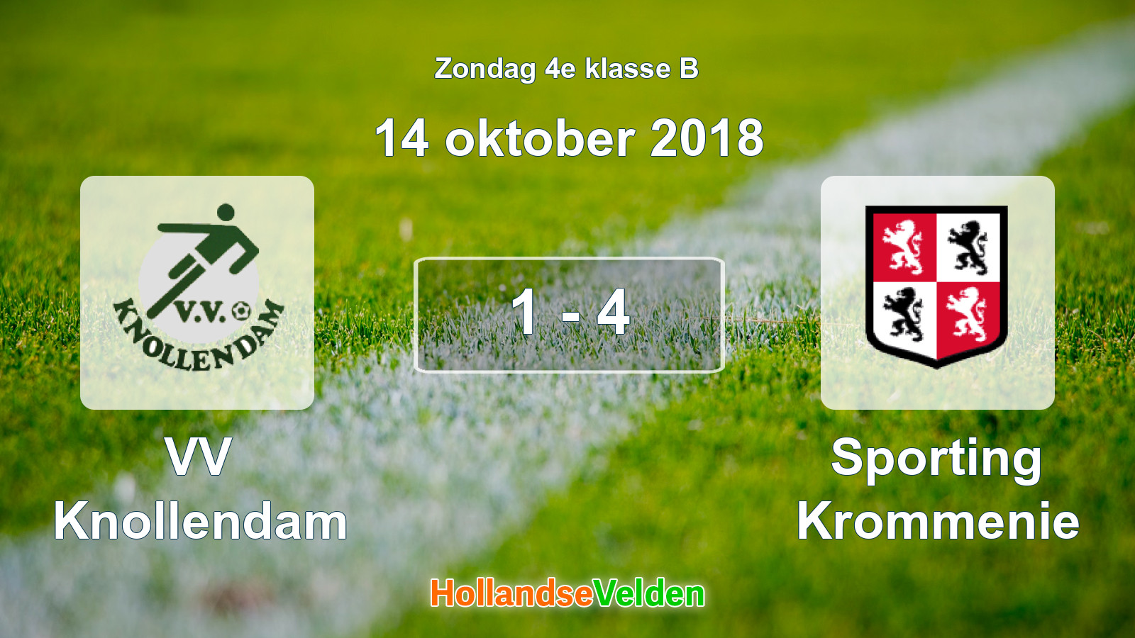 Gespeelde wedstrijd: VV Knollendam - Sporting Krommenie 1 - 4 (14 oktober 2018)