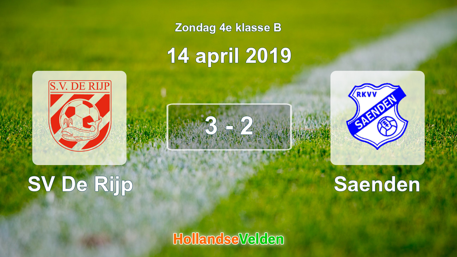 Gespeelde wedstrijd: SV De Rijp - Saenden 3 - 2 (14 april 2019)