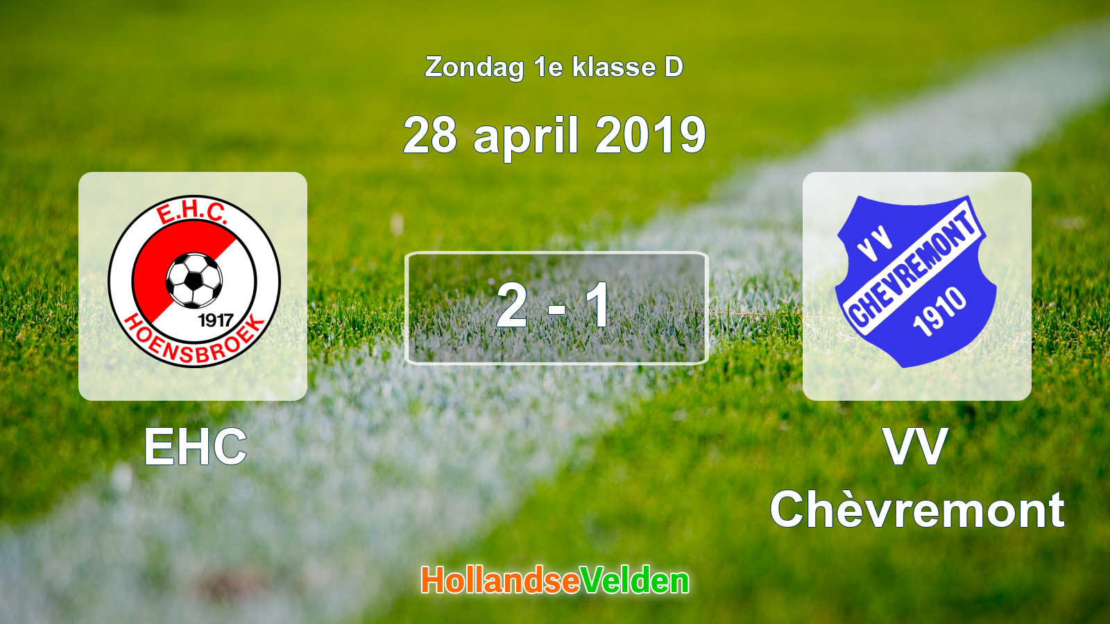 Gespeelde wedstrijd: EHC - VV Chèvremont 2 - 1 (28 april 2019)