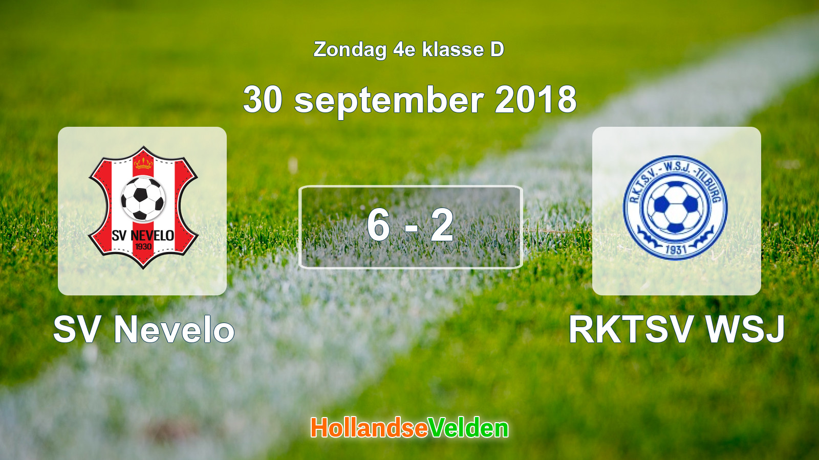 Gespeelde wedstrijd: SV Nevelo - RKTSV WSJ 6 - 2 (30 september 2018)
