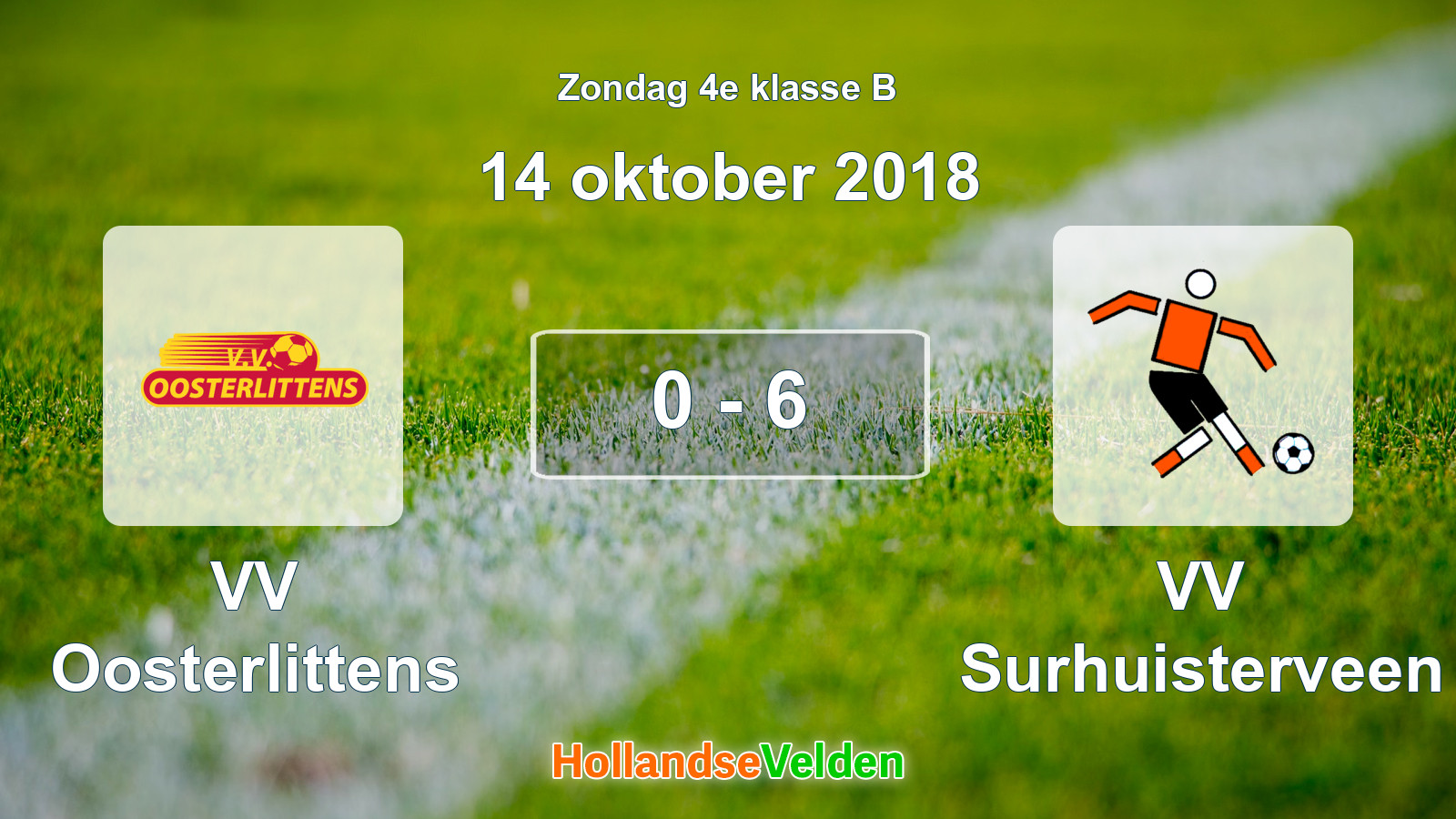 Gespeelde wedstrijd: VV Oosterlittens - VV Surhuisterveen 0 - 6 (14 oktober 2018)