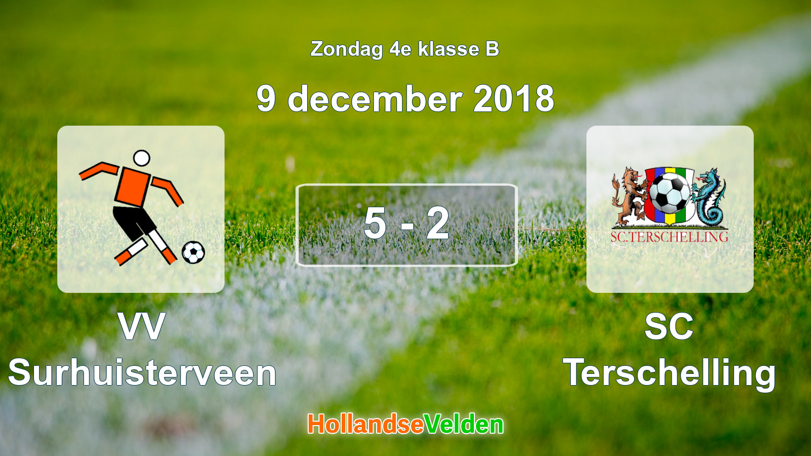 Gespeelde wedstrijd: VV Surhuisterveen - SC Terschelling 5 - 2 (9 december 2018)