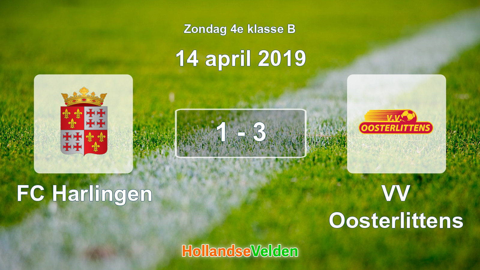 Gespeelde wedstrijd: FC Harlingen - VV Oosterlittens 1 - 3 (14 april 2019)