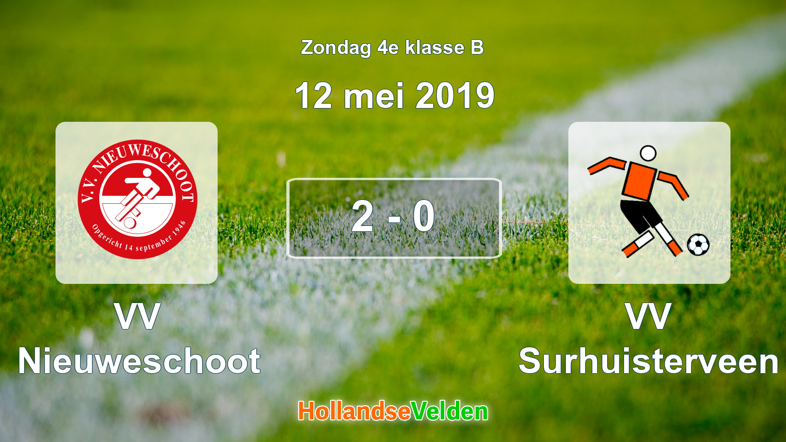 Gespeelde wedstrijd: VV Nieuweschoot - VV Surhuisterveen 2 - 0 (12 mei 2019)