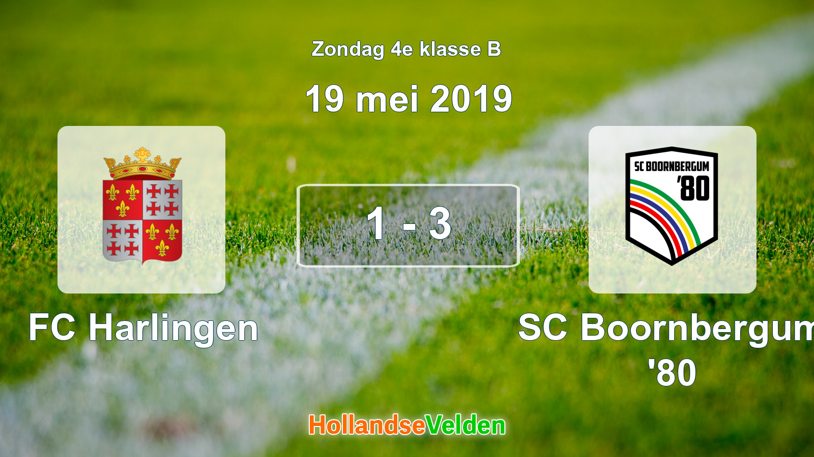 Gespeelde wedstrijd: FC Harlingen - SC Boornbergum '80 1 - 3 (19 mei 2019)