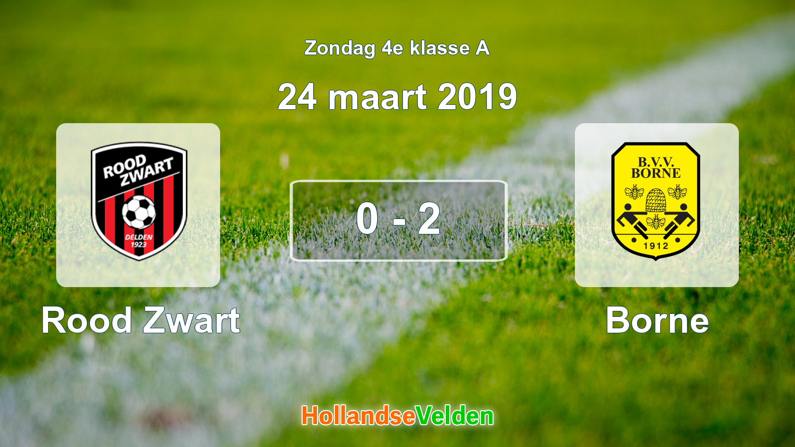 Gespeelde wedstrijd: Rood Zwart - Borne 0 - 2 (24 maart 2019)