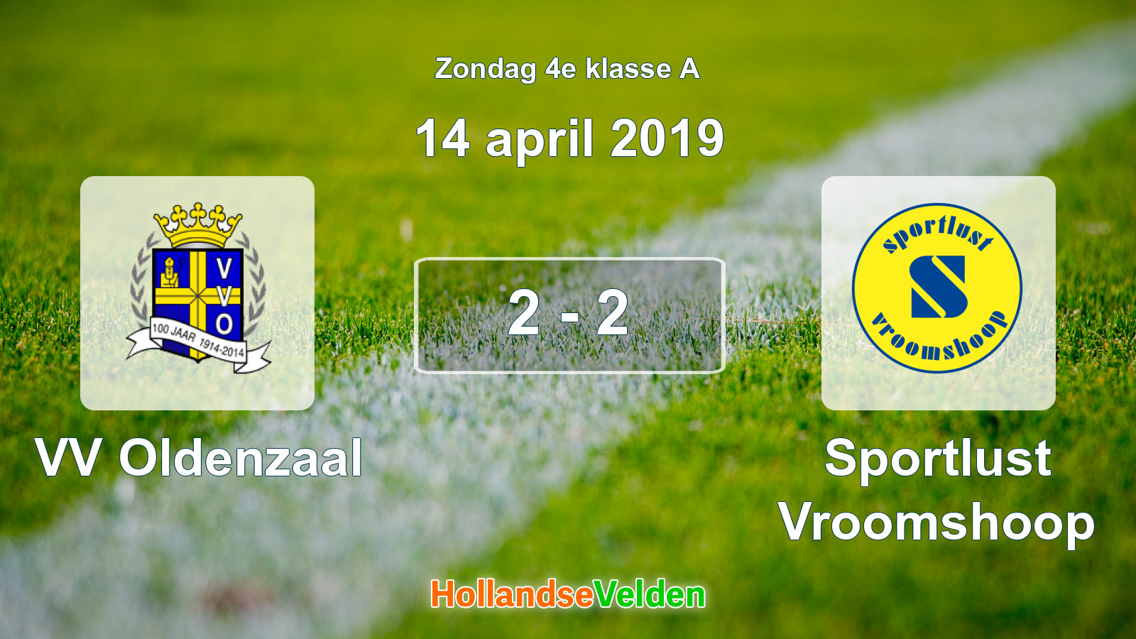 Gespeelde wedstrijd: VV Oldenzaal - Sportlust Vroomshoop 2 - 2 (14 april 2019)