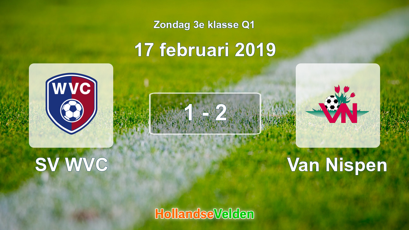 Gespeelde wedstrijd: SV WVC - Van Nispen 1 - 2 (17 februari 2019)