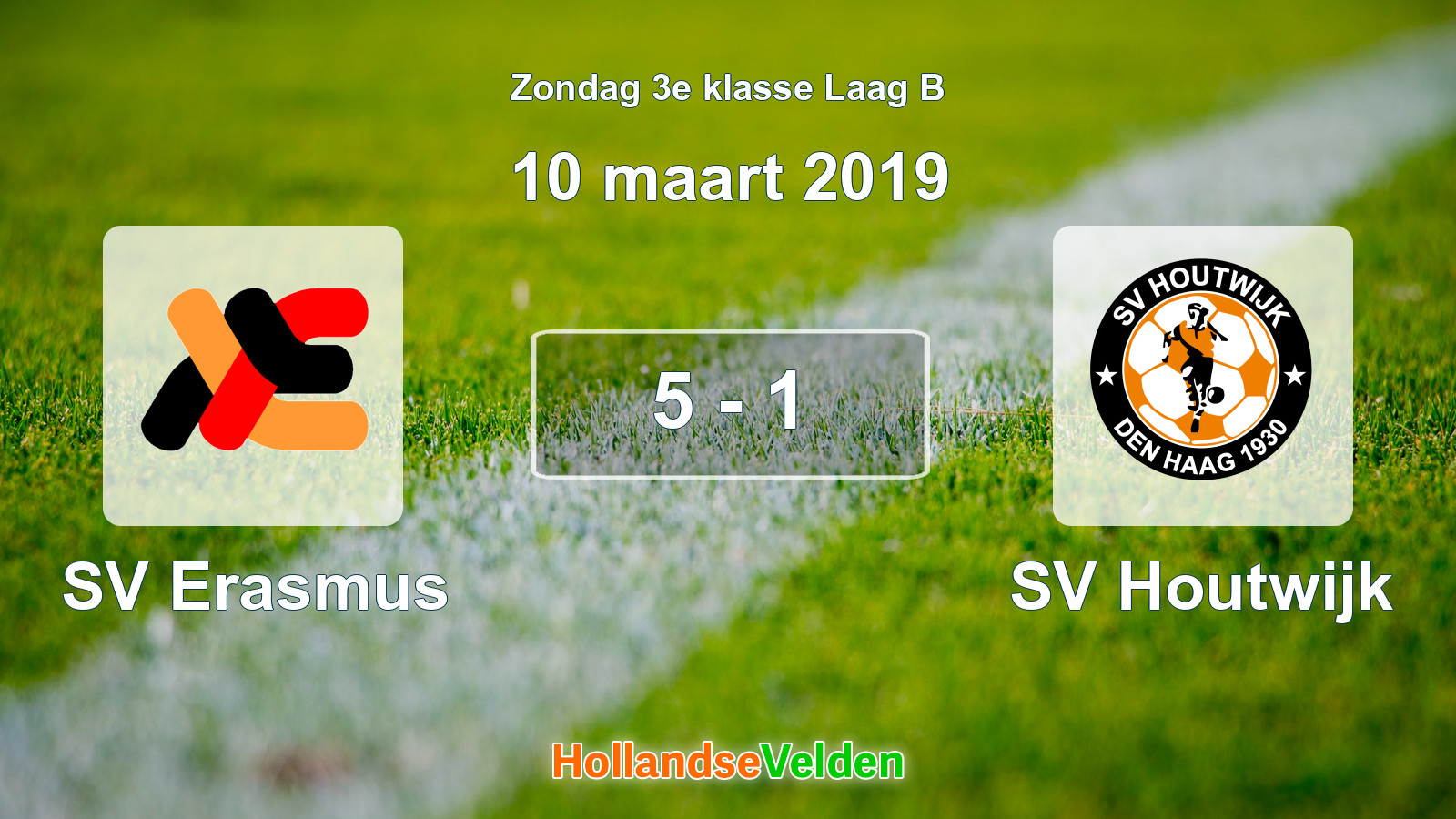 Gespeelde wedstrijd: SV Erasmus - SV Houtwijk 5 - 1 (10 maart 2019)