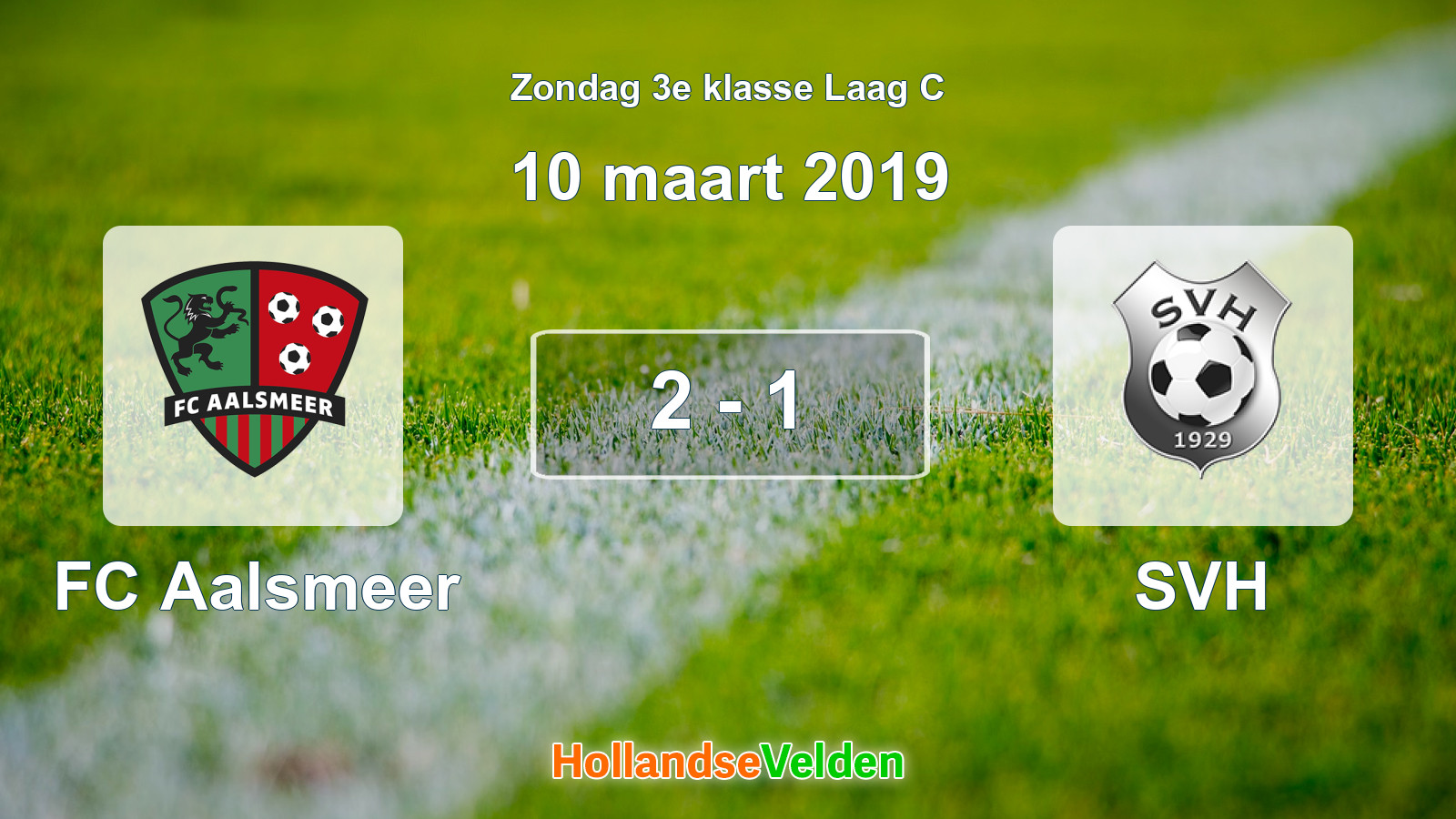Gespeelde wedstrijd: FC Aalsmeer - SVH 2 - 1 (10 maart 2019)