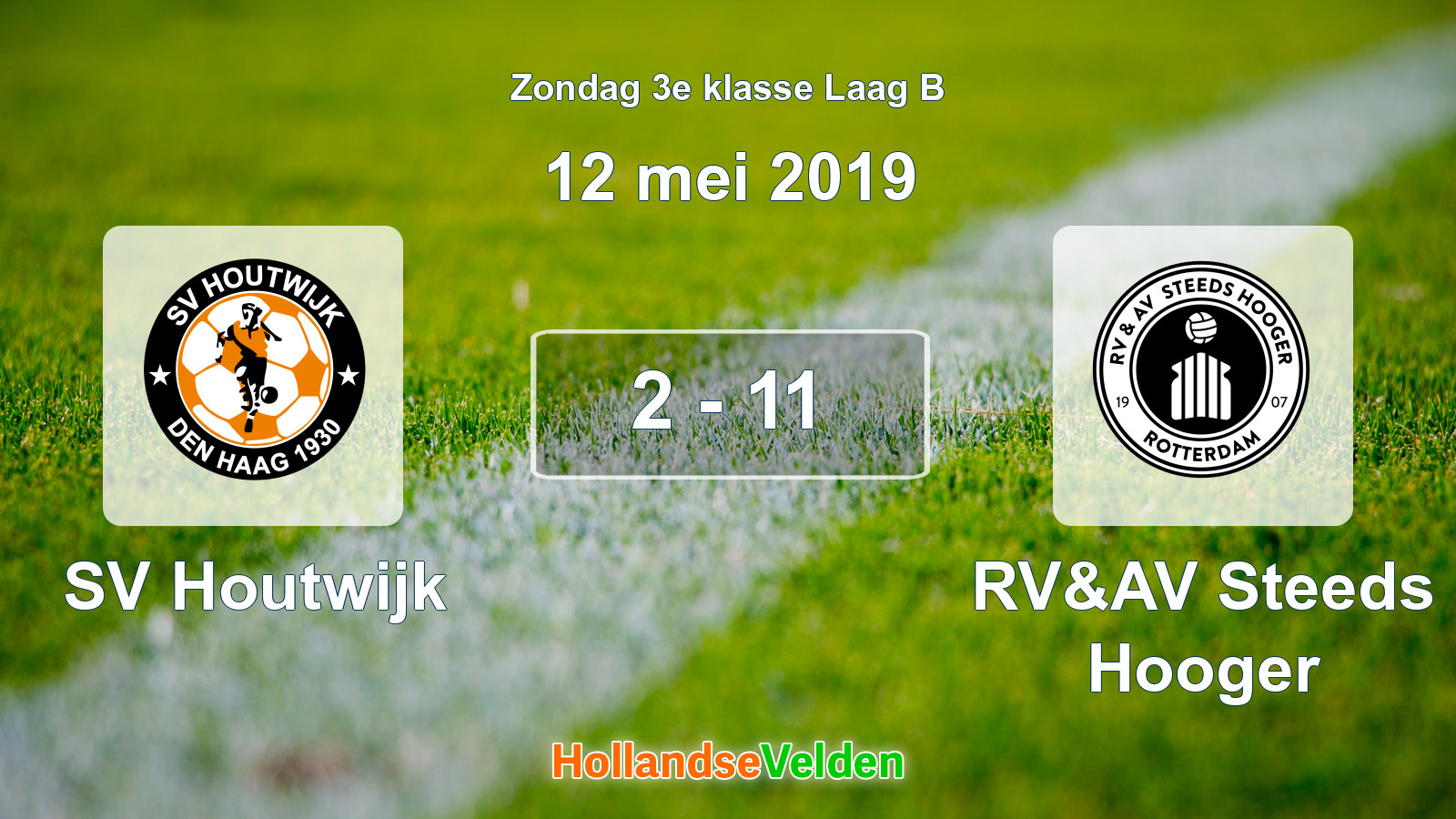 Gespeelde wedstrijd: SV Houtwijk - RV&AV Steeds Hooger 2 - 11 (12 mei 2019)