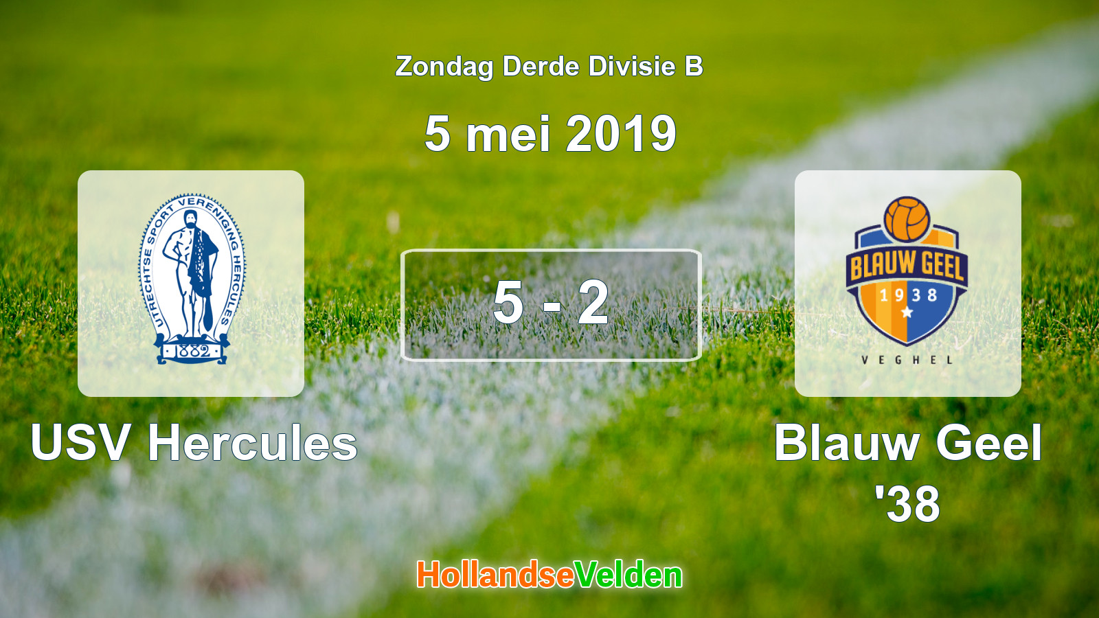 Gespeelde wedstrijd: USV Hercules - Blauw Geel '38 5 - 2 (5 mei 2019)