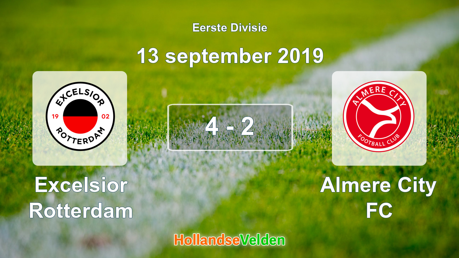 Gespeelde wedstrijd: Excelsior Rotterdam - Almere City FC 4 - 2 (13 september 2019)