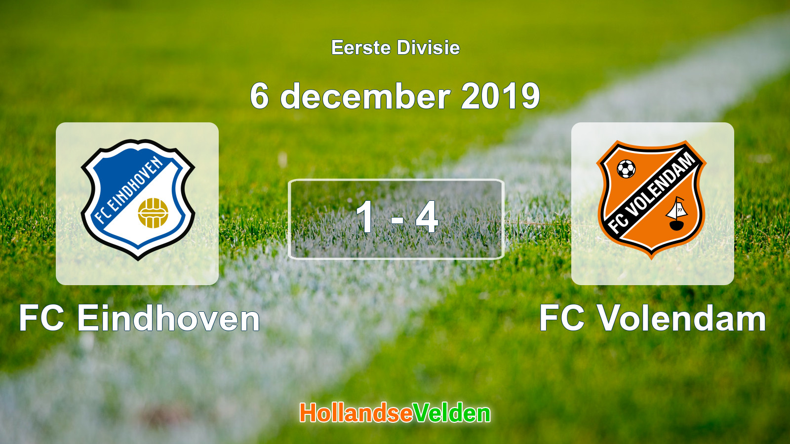 Gespeelde wedstrijd: FC Eindhoven - FC Volendam 1 - 4 (6 december 2019)