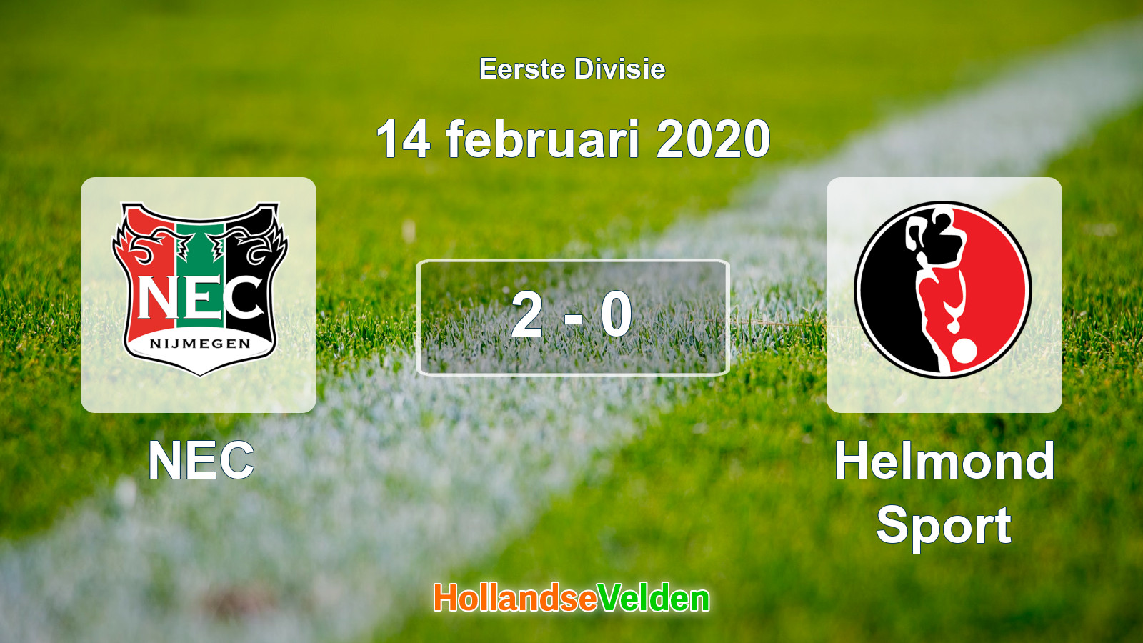 Gespeelde wedstrijd: NEC - Helmond Sport 2 - 0 (14 februari 2020)