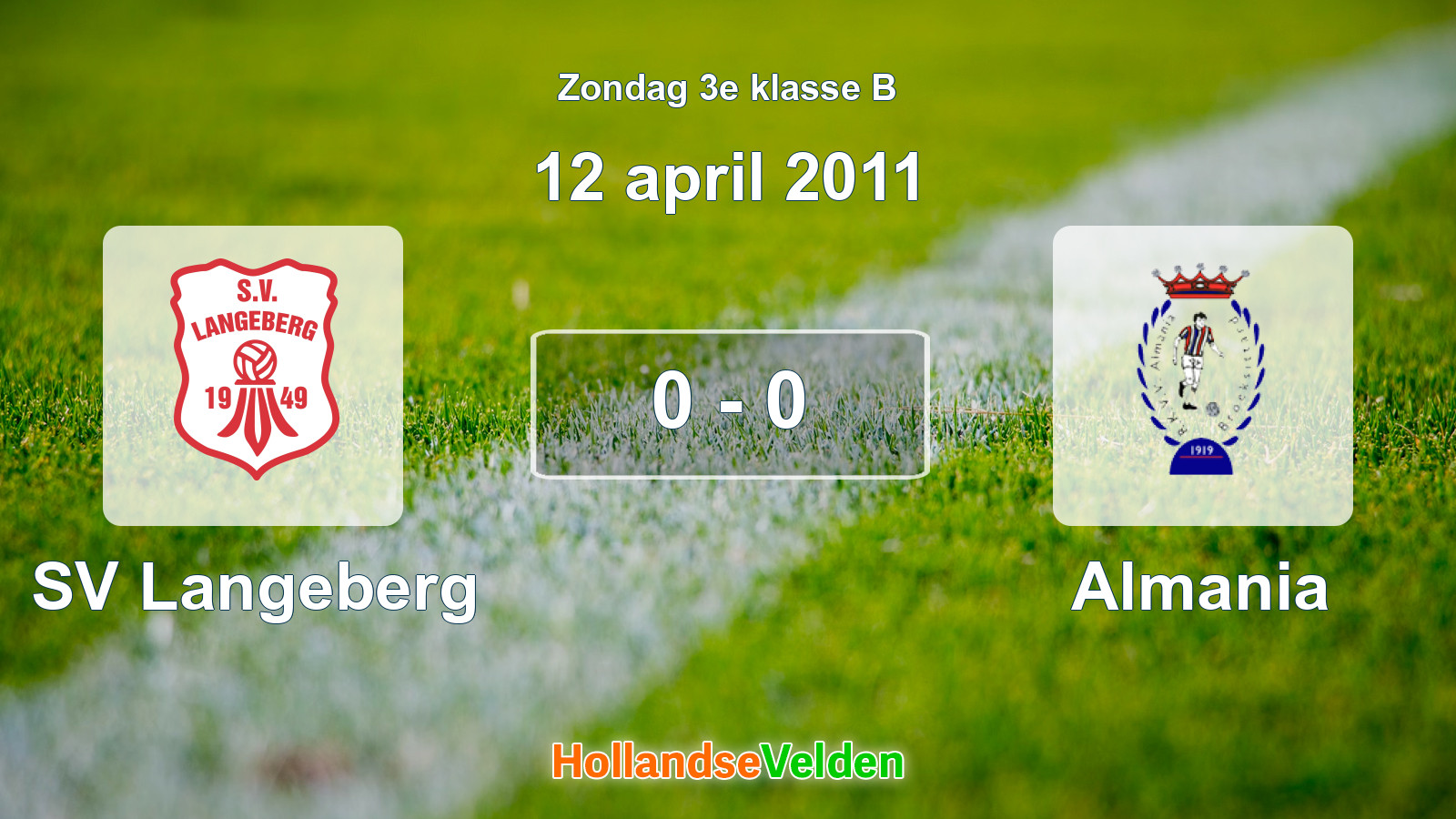 Gespeelde wedstrijd: SV Langeberg - Almania 0 - 0 (12 april 2011)