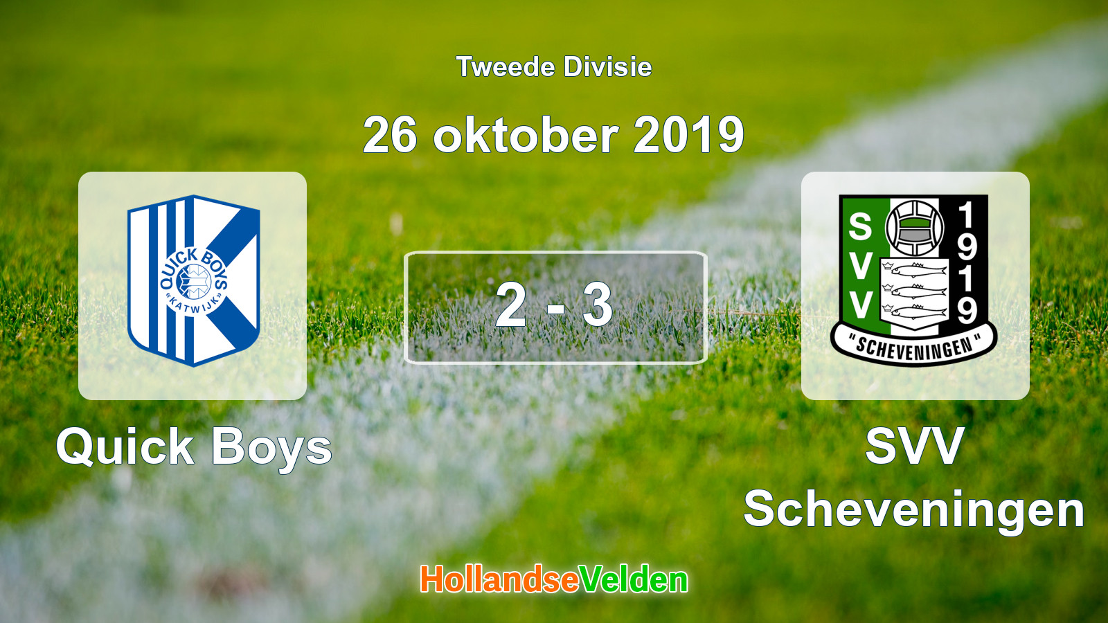 Gespeelde wedstrijd: Quick Boys - SVV Scheveningen 2 - 3 (26 oktober 2019)