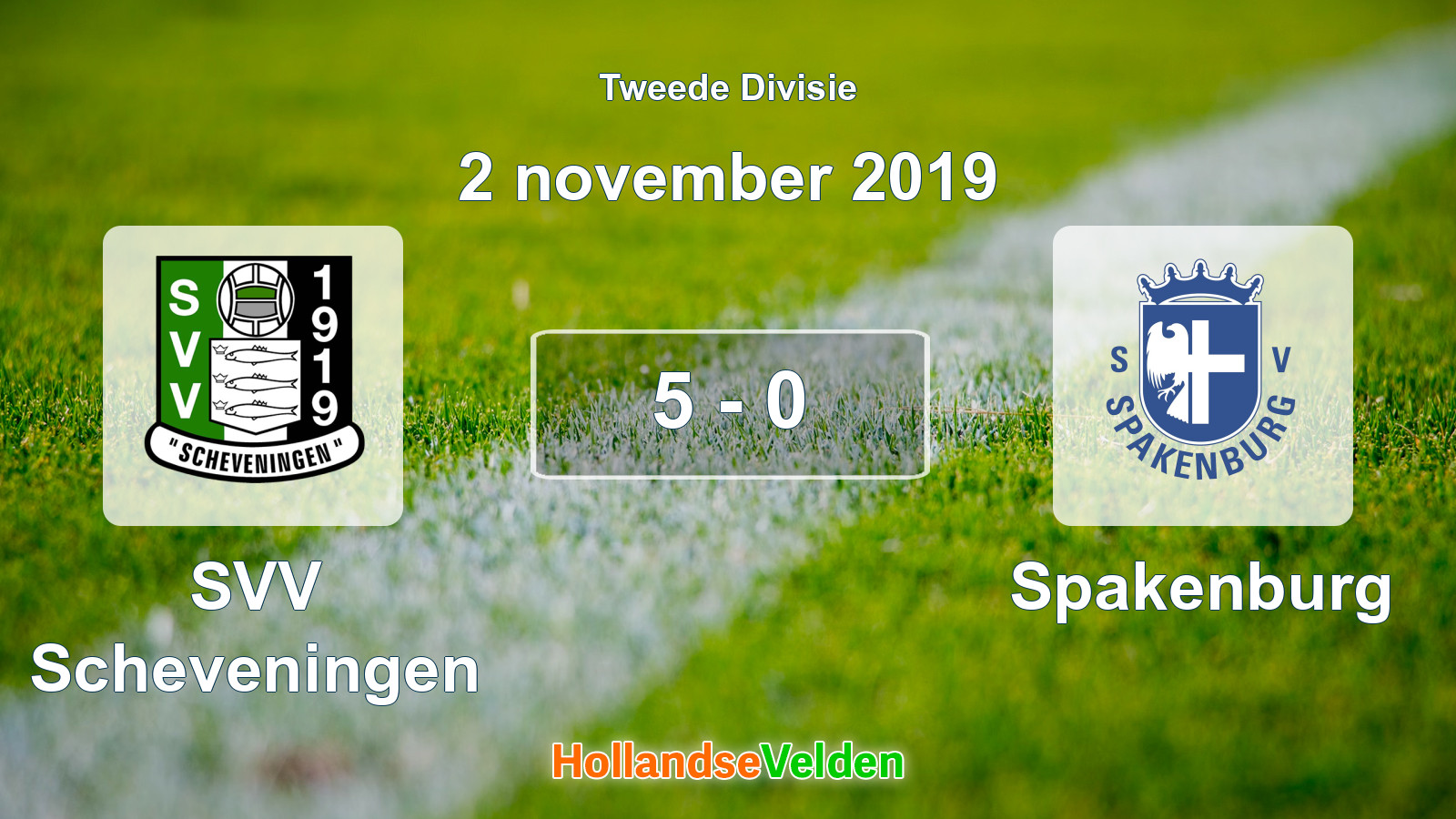 Gespeelde wedstrijd: SVV Scheveningen - Spakenburg 5 - 0 (2 november 2019)