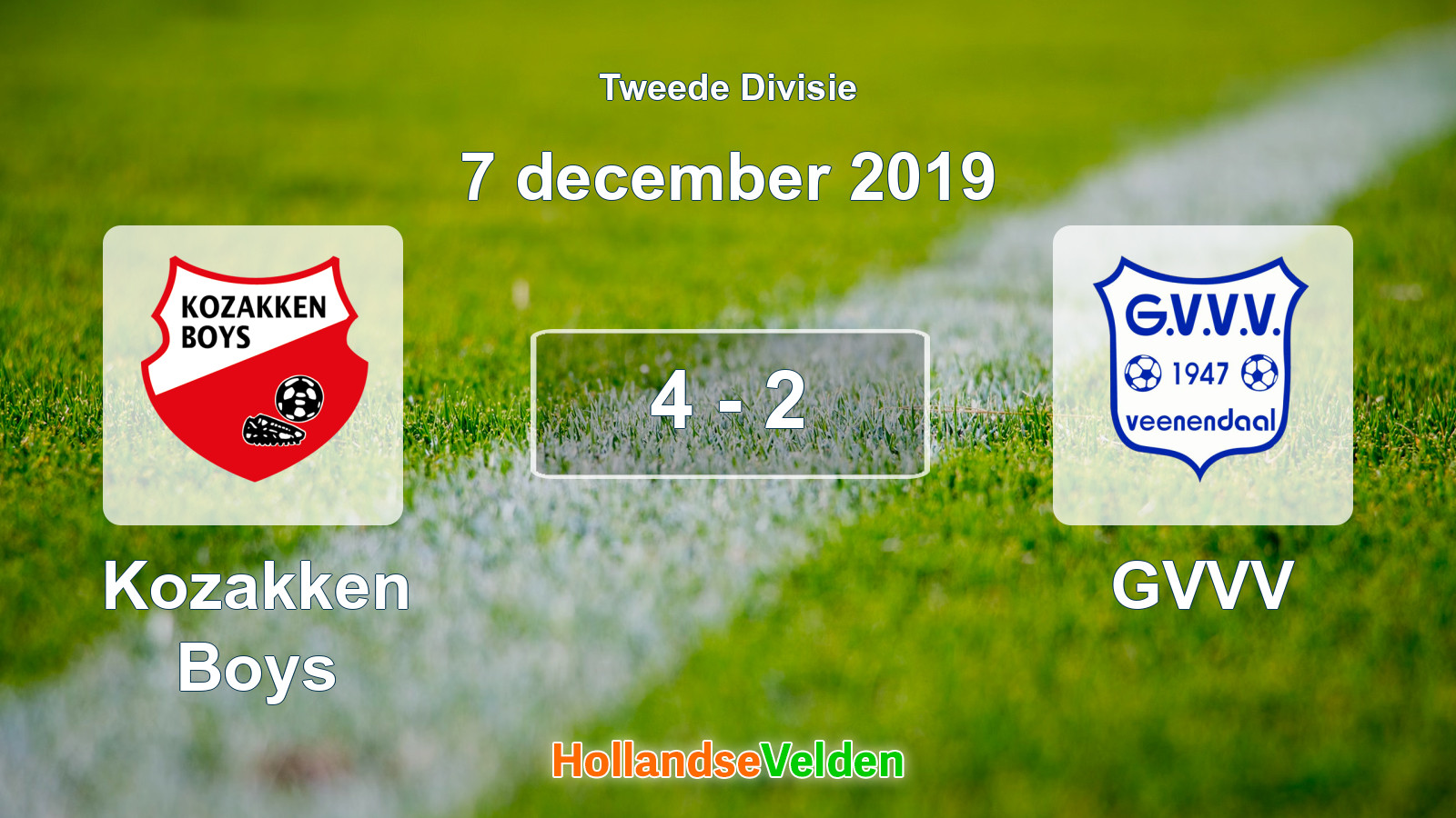 Gespeelde wedstrijd: Kozakken Boys - GVVV 4 - 2 (7 december 2019)
