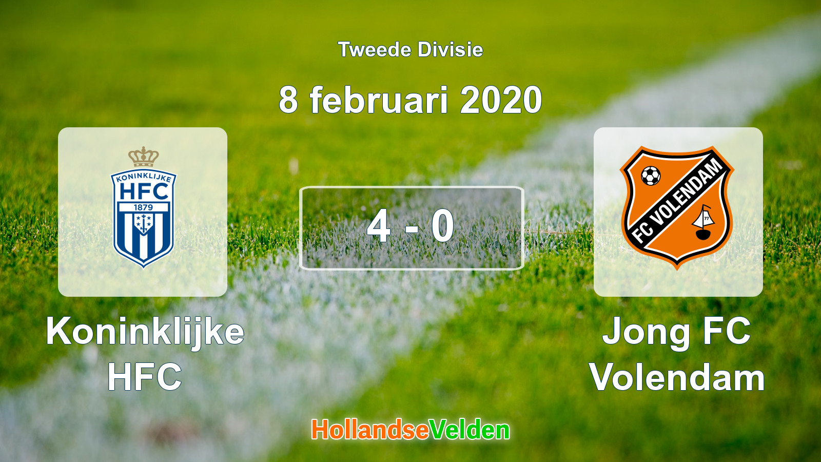 Gespeelde wedstrijd: Koninklijke HFC - Jong FC Volendam 4 - 0 (8 februari 2020)