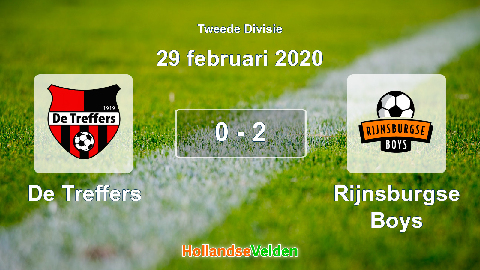 Gespeelde wedstrijd: De Treffers - Rijnsburgse Boys 0 - 2 (29 februari 2020)