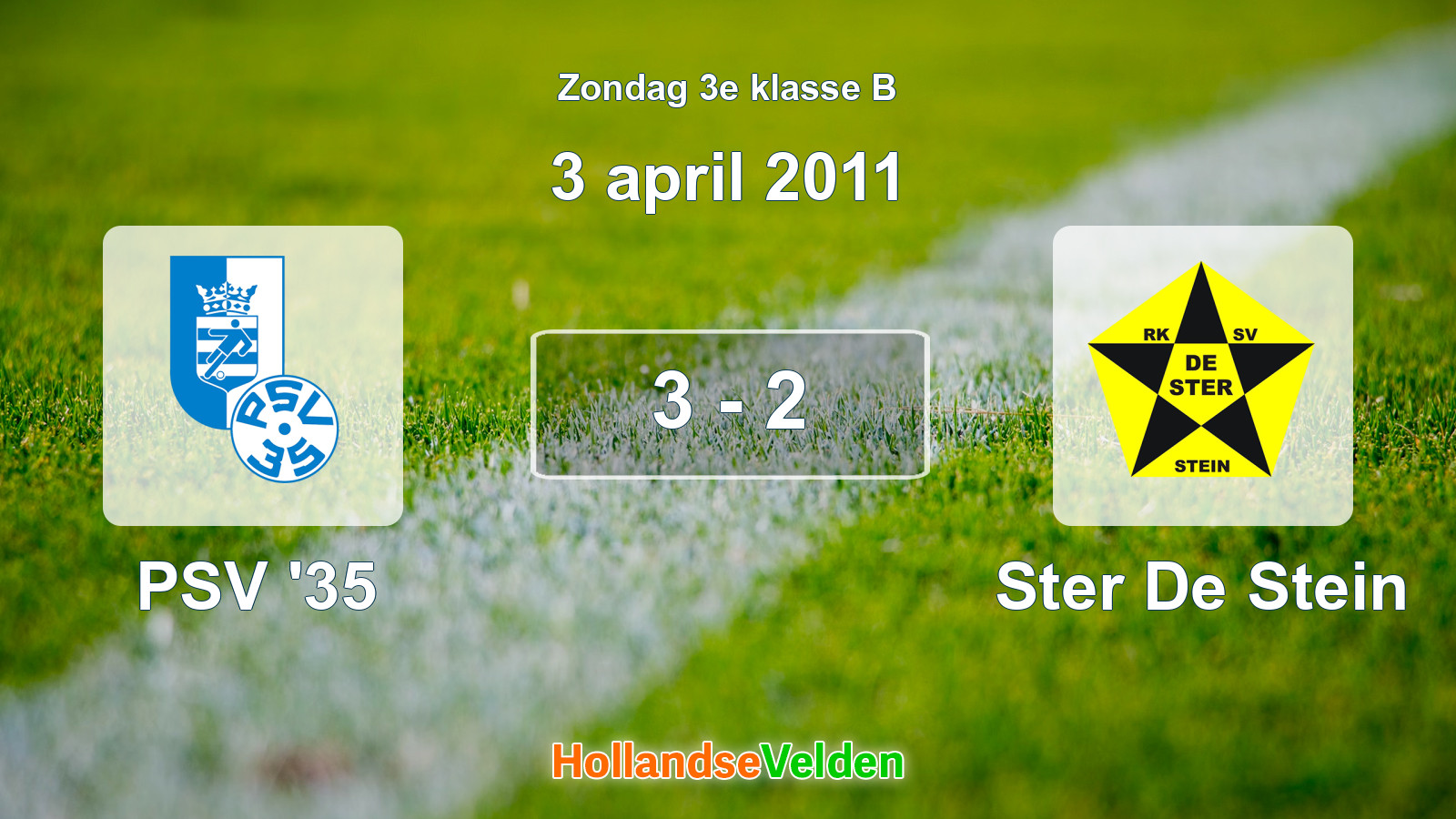 Gespeelde wedstrijd: PSV '35 - Ster De Stein 3 - 2 (3 april 2011)