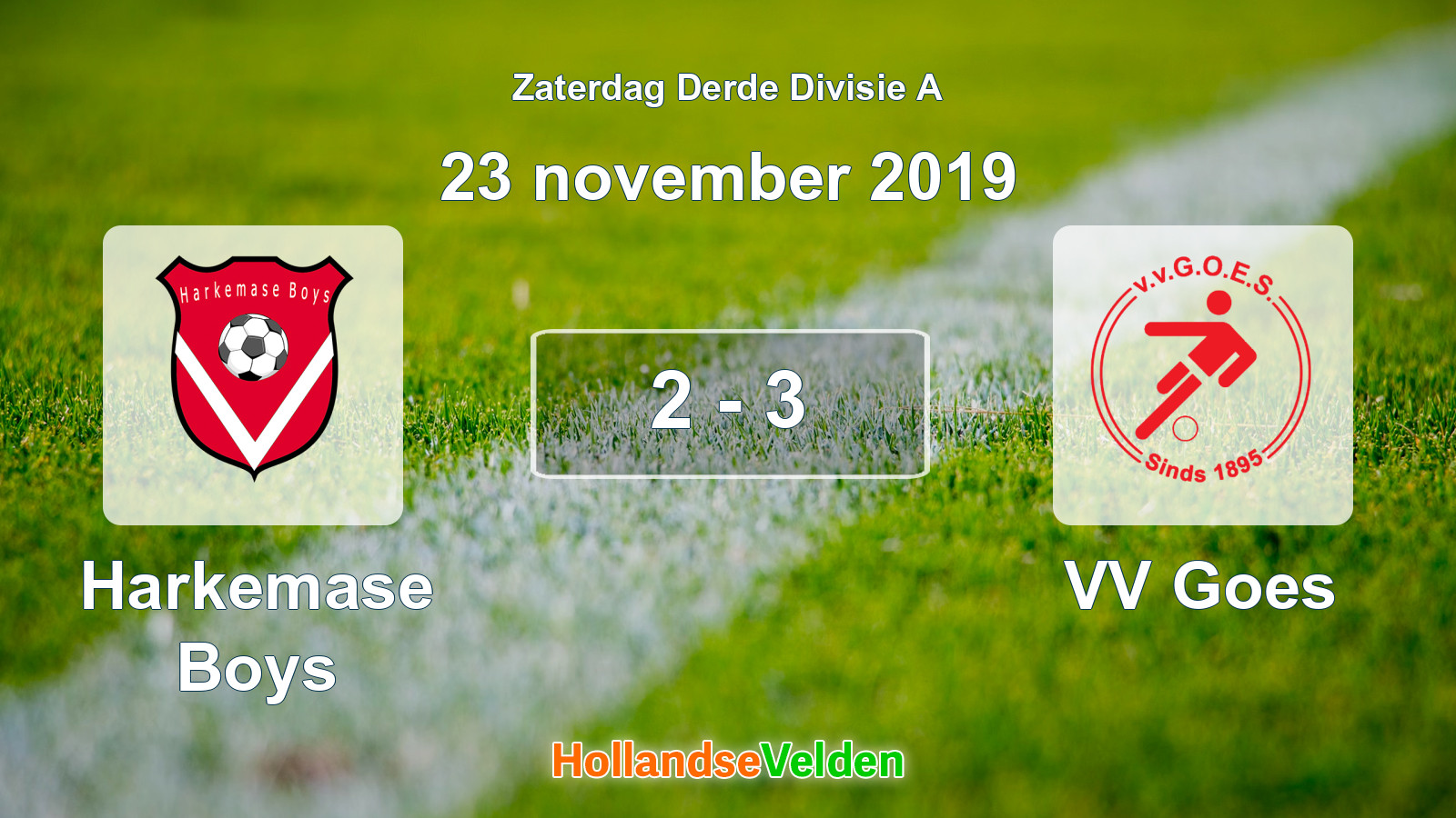 Gespeelde wedstrijd: Harkemase Boys - VV Goes 2 - 3 (23 november 2019)