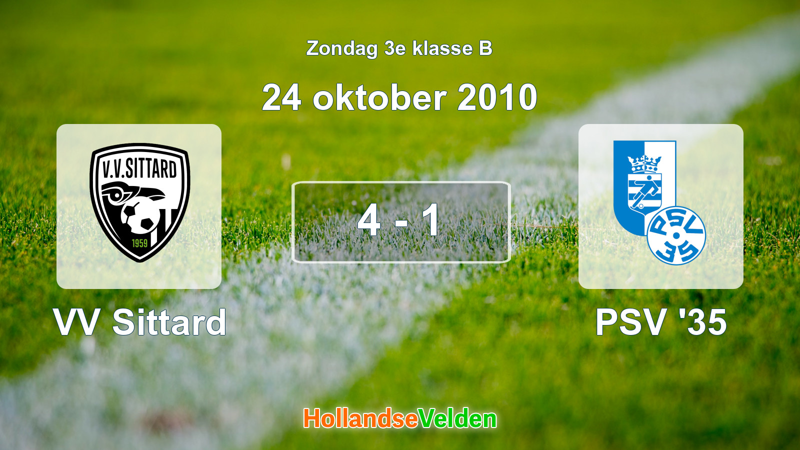 Gespeelde wedstrijd: VV Sittard - PSV '35 4 - 1 (24 oktober 2010)