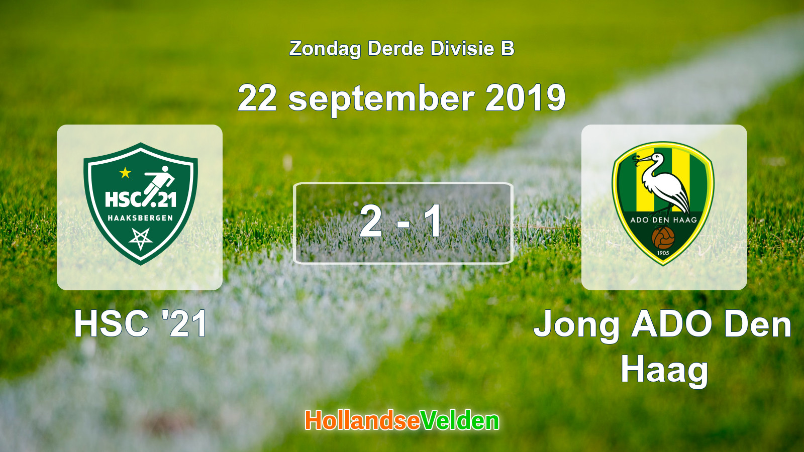 Gespeelde wedstrijd: HSC '21 - Jong ADO Den Haag 2 - 1 (22 september 2019)