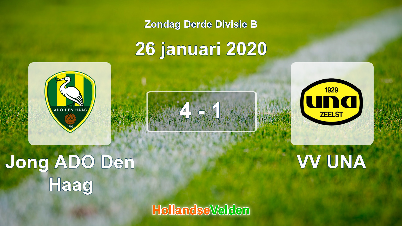 Gespeelde wedstrijd: Jong ADO Den Haag - VV UNA 4 - 1 (26 januari 2020)