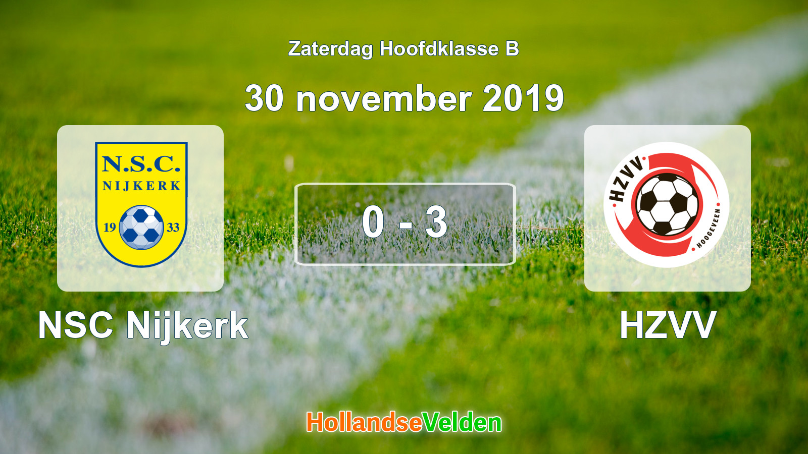 Gespeelde wedstrijd: NSC Nijkerk - HZVV 0 - 3 (30 november 2019)