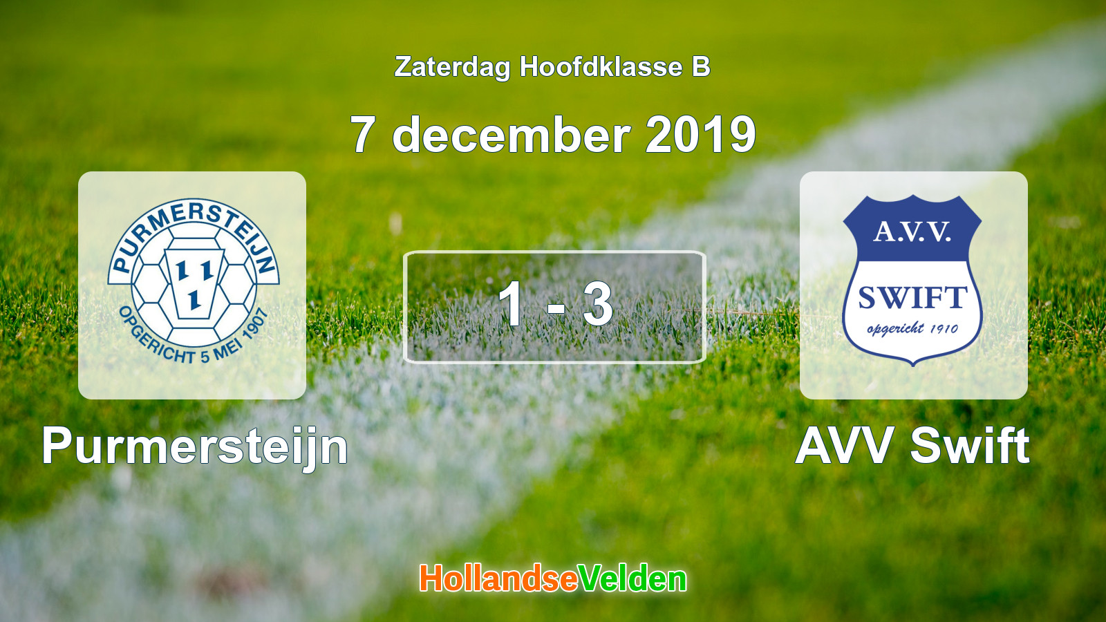 Gespeelde wedstrijd: Purmersteijn - AVV Swift 1 - 3 (7 december 2019)
