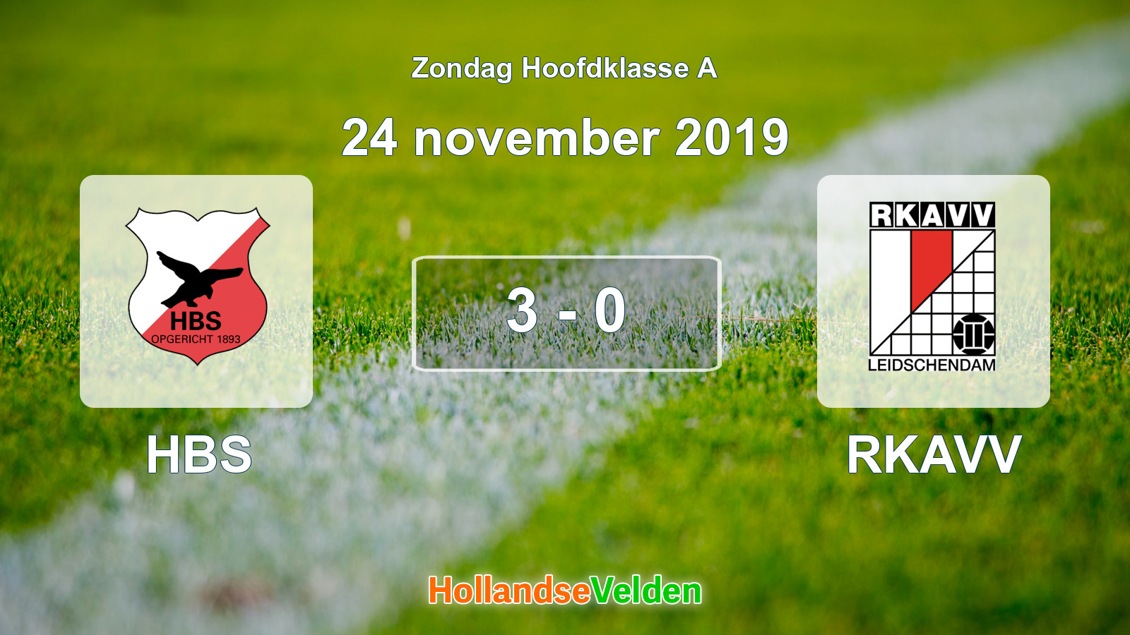 Gespeelde wedstrijd: HBS - RKAVV 3 - 0 (24 november 2019)