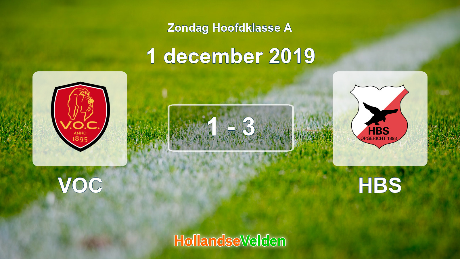 Gespeelde wedstrijd: VOC - HBS 1 - 3 (1 december 2019)