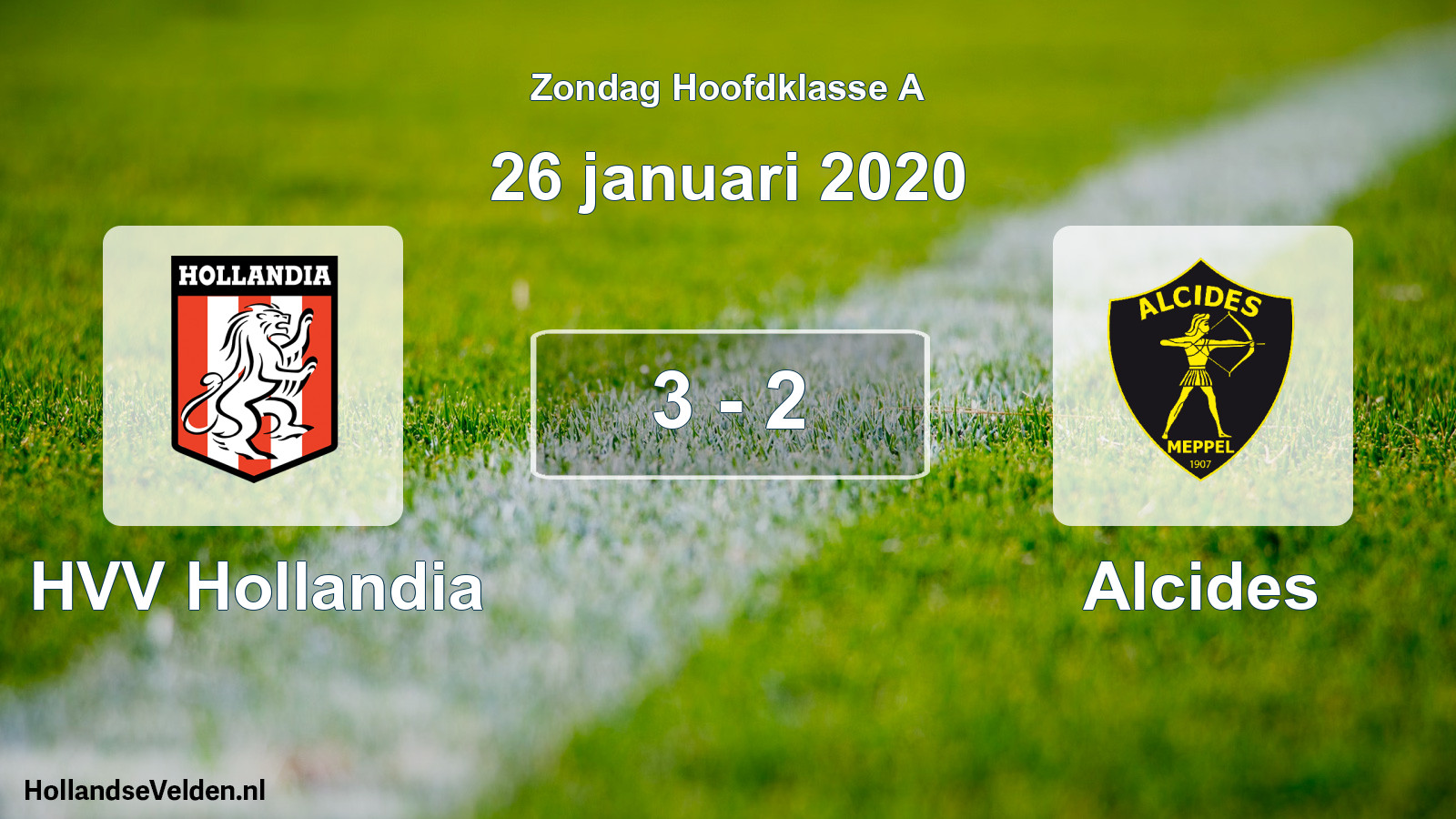 Gespeelde wedstrijd: HVV Hollandia - Alcides 3 - 2 (26 januari 2020)