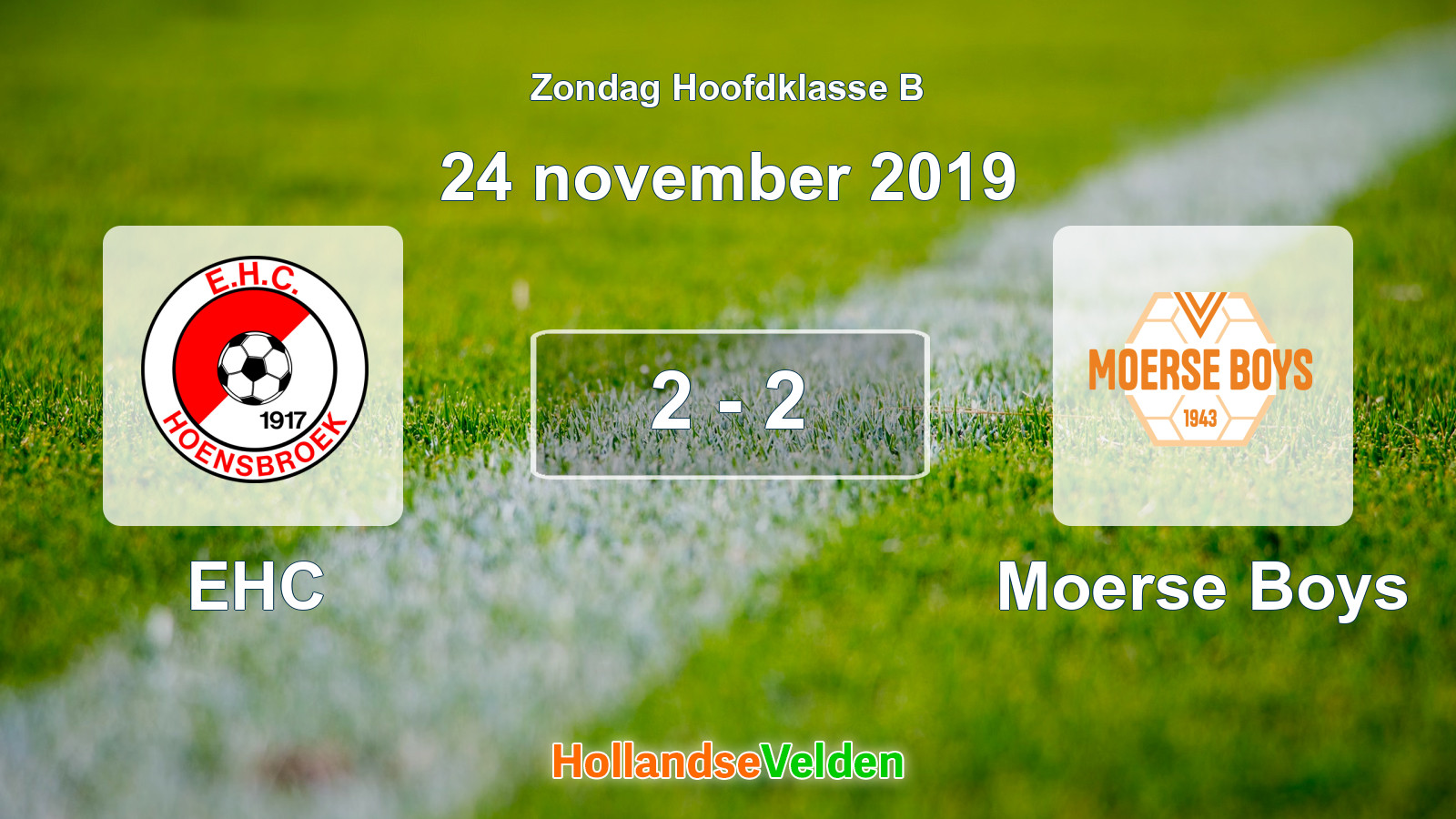 Gespeelde wedstrijd: EHC - Moerse Boys 2 - 2 (24 november 2019)