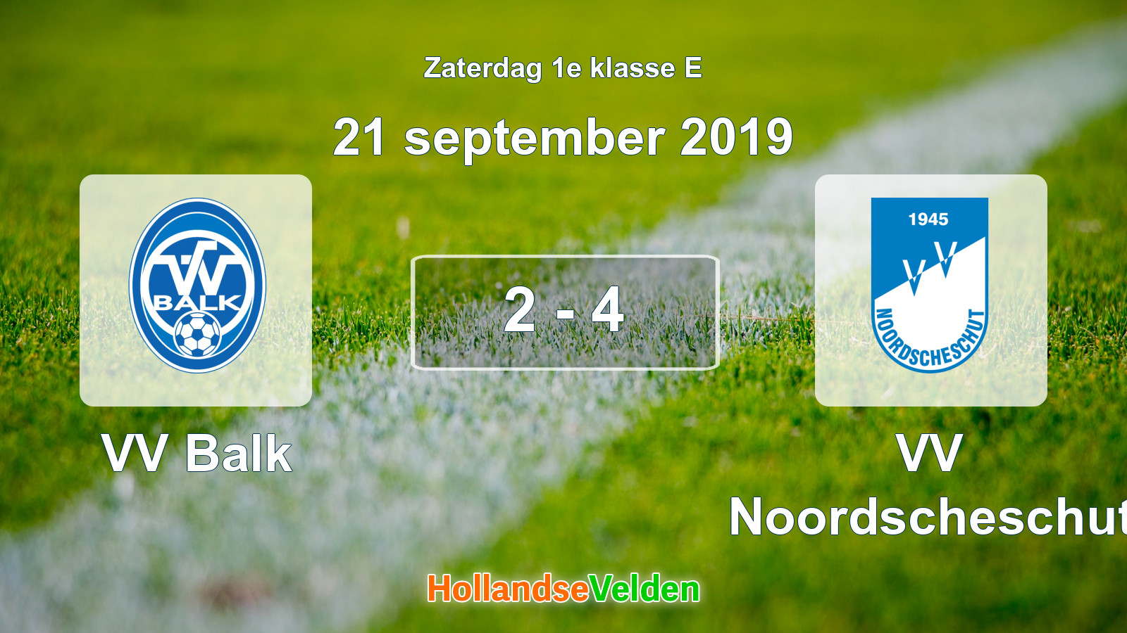 Gespeelde wedstrijd: VV Balk - VV Noordscheschut 2 - 4 (21 september 2019)