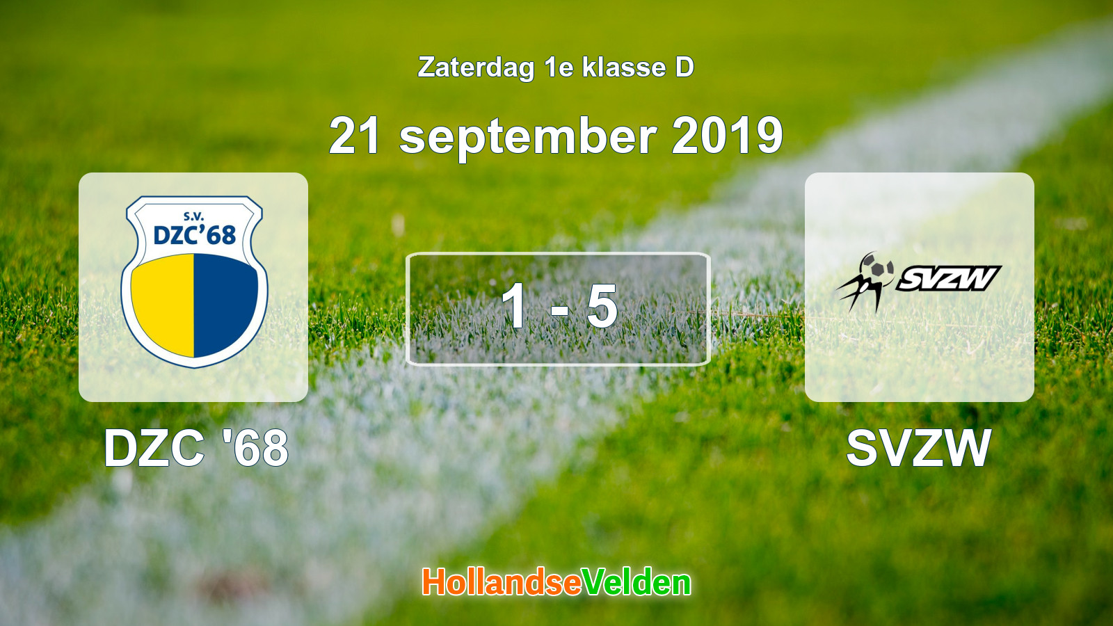 Gespeelde wedstrijd: DZC '68 - SVZW 1 - 5 (21 september 2019)