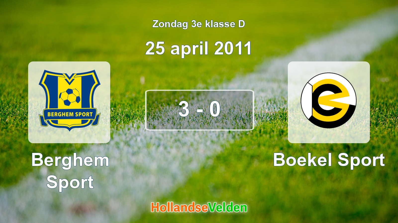 Gespeelde wedstrijd: Berghem Sport - Boekel Sport 3 - 0 (25 april 2011)