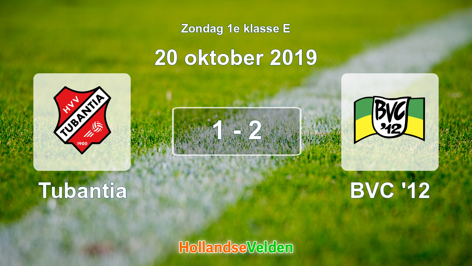 Gespeelde wedstrijd: Tubantia - BVC '12 1 - 2 (20 oktober 2019)