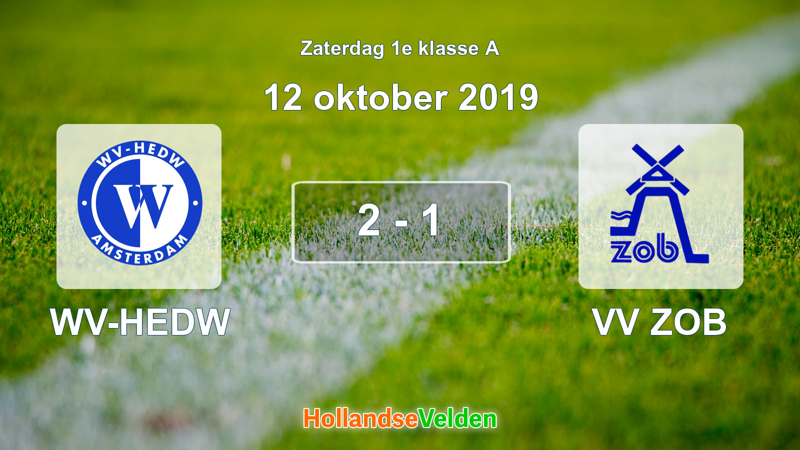 Gespeelde wedstrijd: WV-HEDW - VV ZOB 2 - 1 (12 oktober 2019)