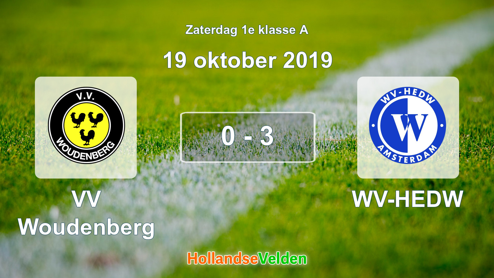 Gespeelde wedstrijd: VV Woudenberg - WV-HEDW 0 - 3 (19 oktober 2019)