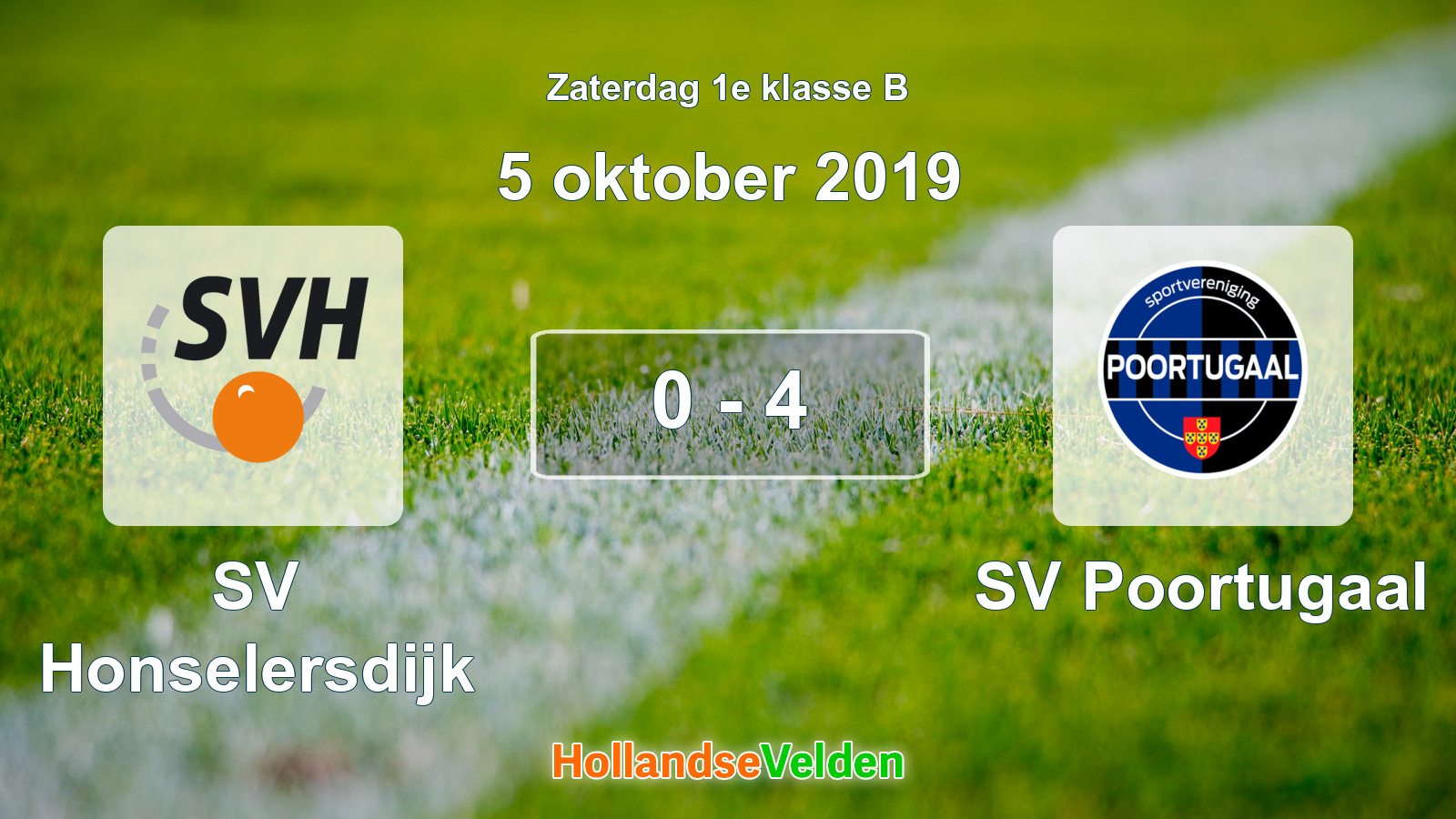 Gespeelde wedstrijd: SV Honselersdijk - SV Poortugaal 0 - 4 (5 oktober 2019)