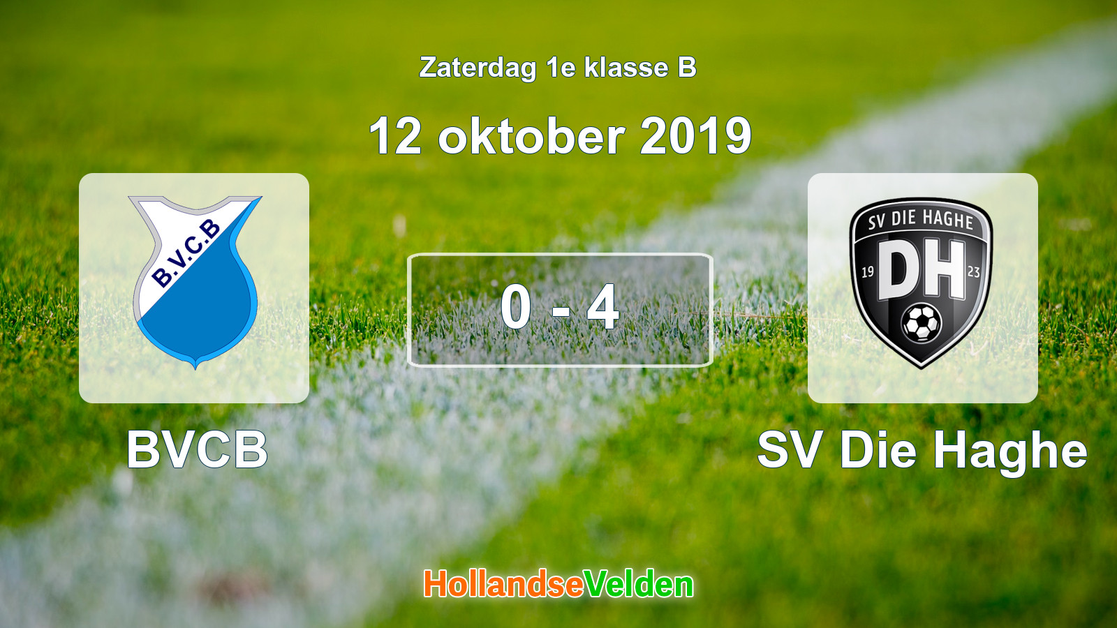 Gespeelde wedstrijd: BVCB - SV Die Haghe 0 - 4 (12 oktober 2019)